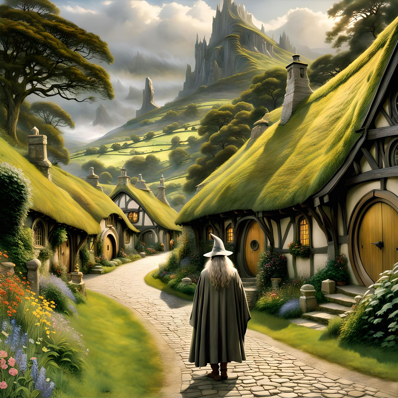 Gandalf lost in Hobbiton: all cottages look the same!