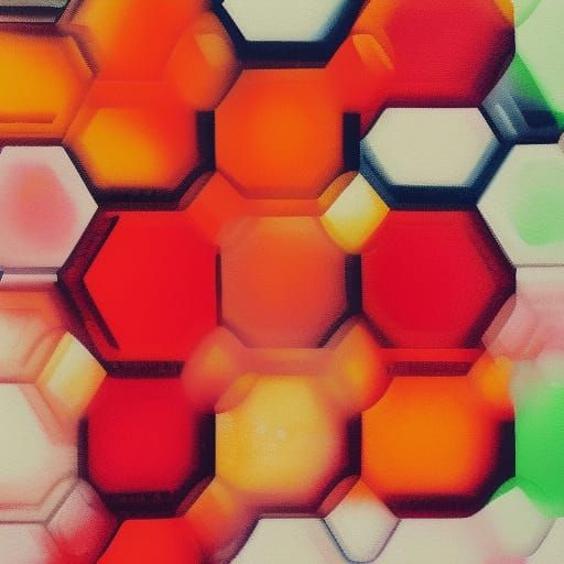 Abstract Acrylic Pouring with Geometric Shapes