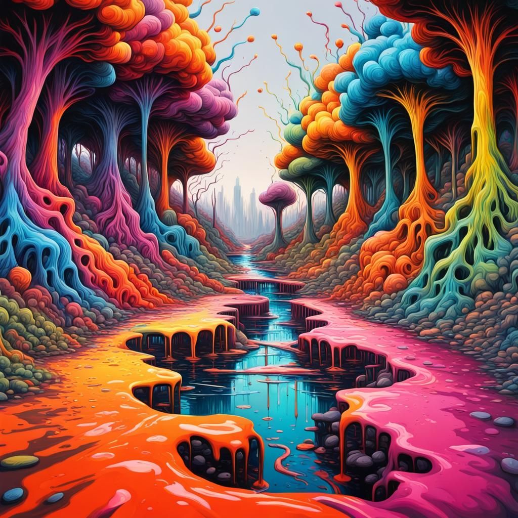 Hypercolour Landscape in Graffiti Art Style