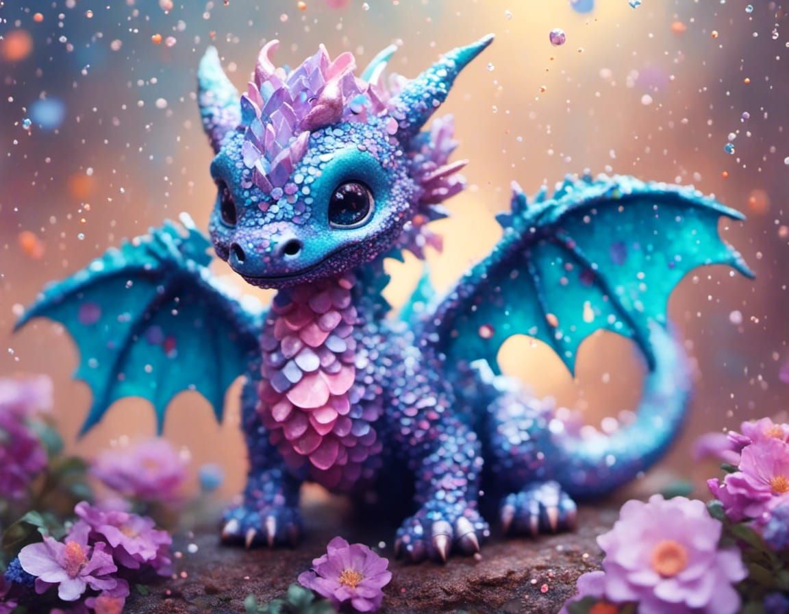 Cute Dragon in Beautiful Pastel Colors