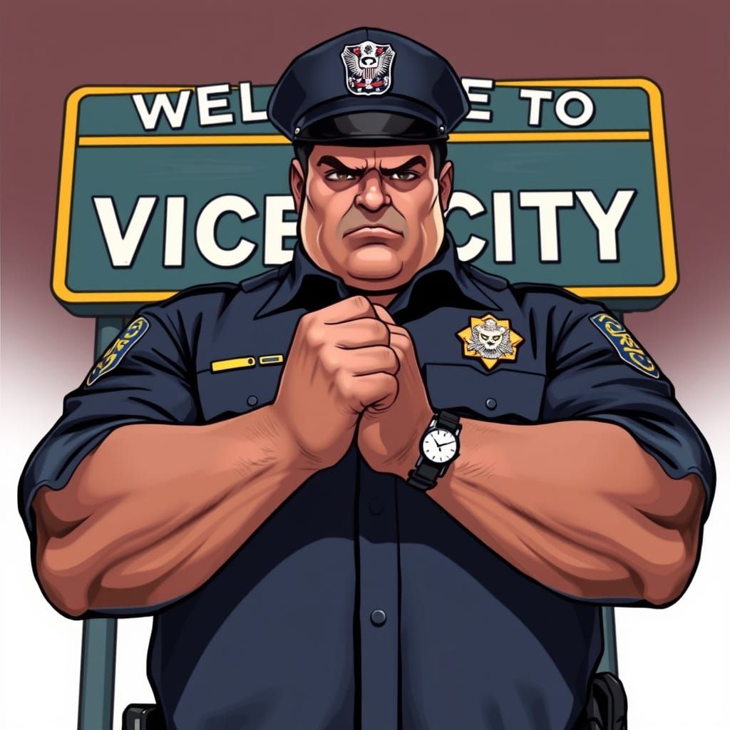 Muscular Cop in Vice City