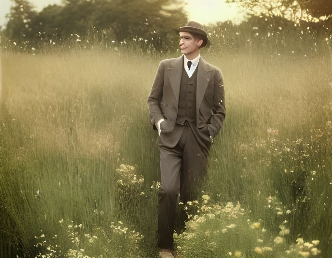 Romantic Portrait in Pre-Raphaelite Style, 1950s Fashion