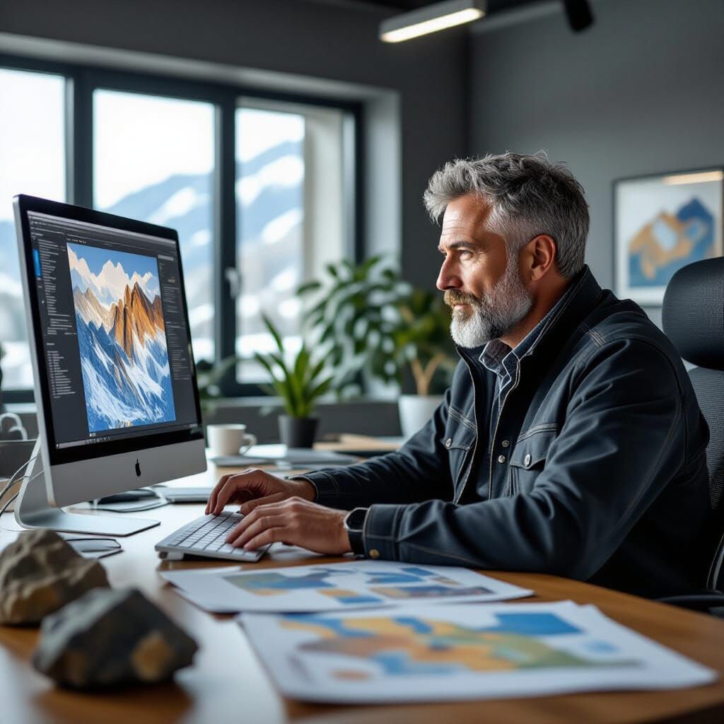 Italian Geologist Analyzing Geological Maps