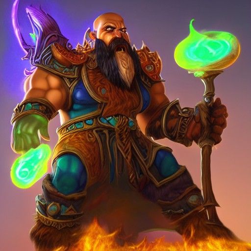 Magni Bronzebeard: Holographic Astral Illustration