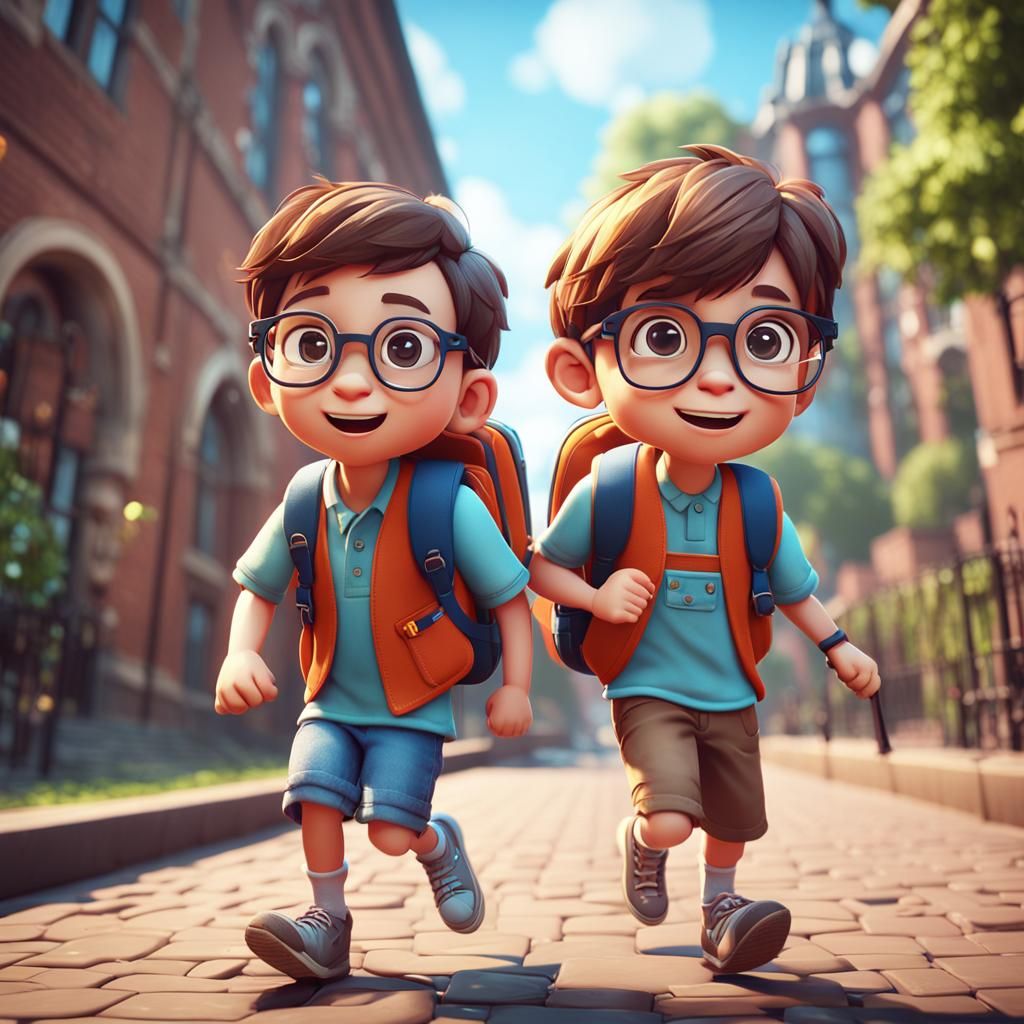 Kids Going to School: 3D Game Cinematic