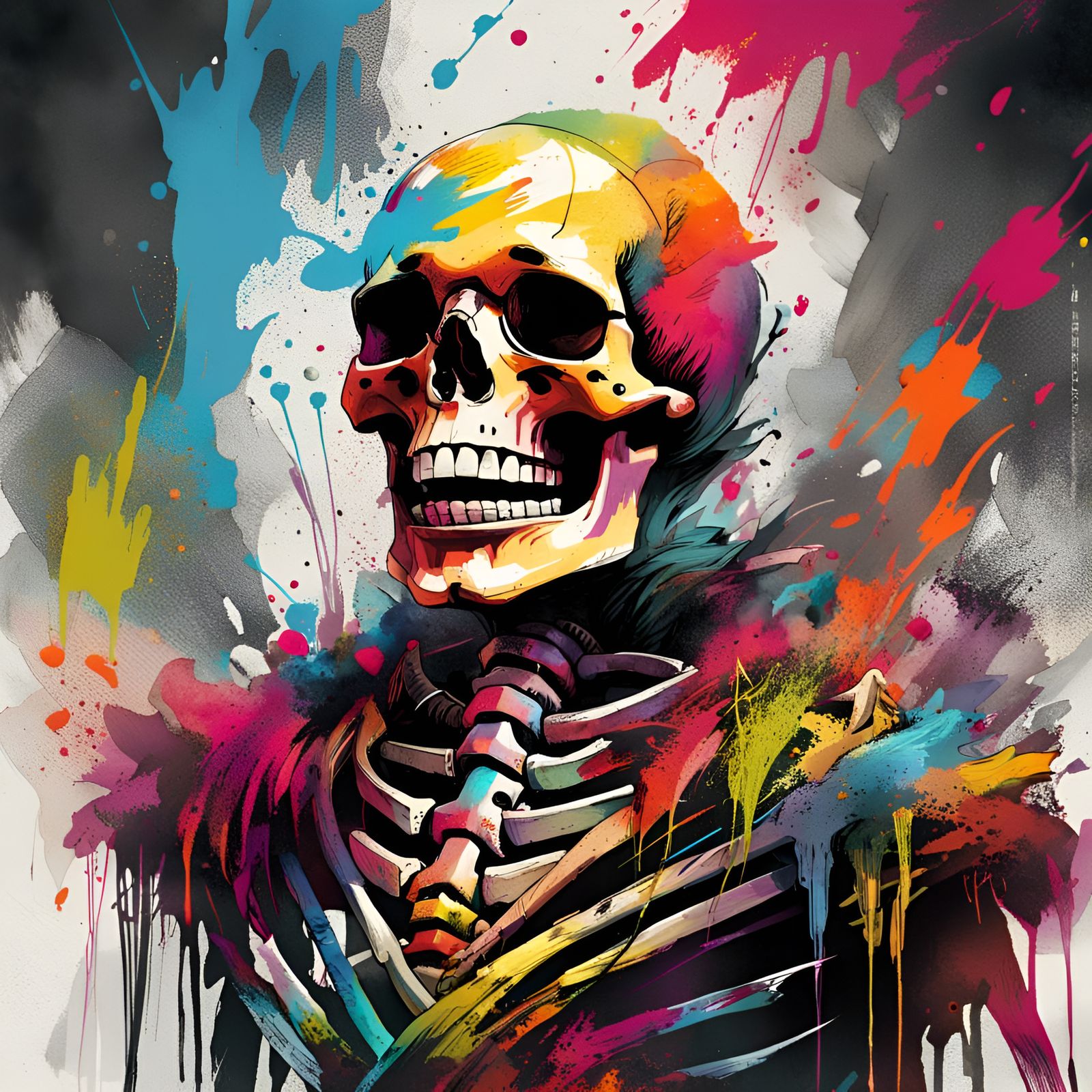 Joyful Skeleton in Norse Garb: Splash Art