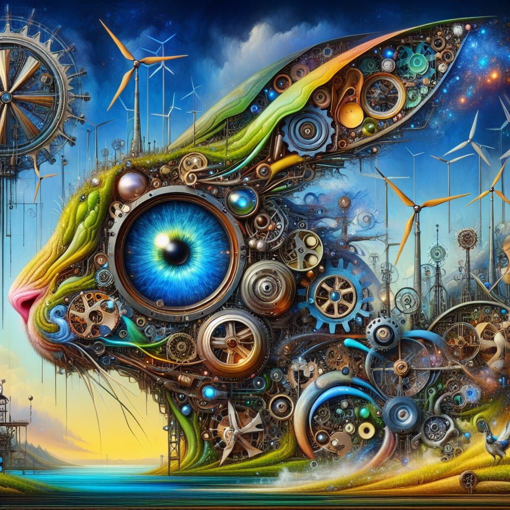 An abstract clockwork rabbit like entity