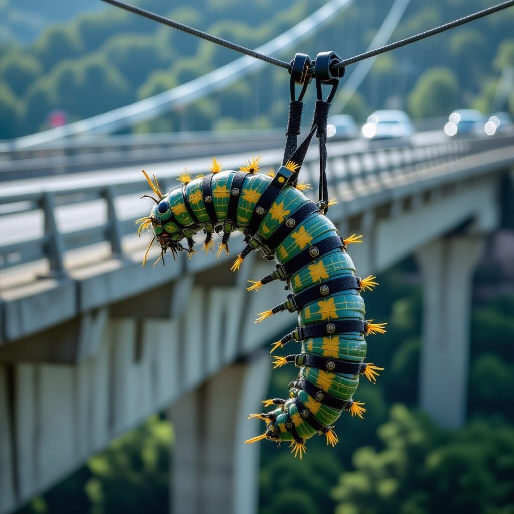 Adventure time with flying fox ... or is it flying caterpill...