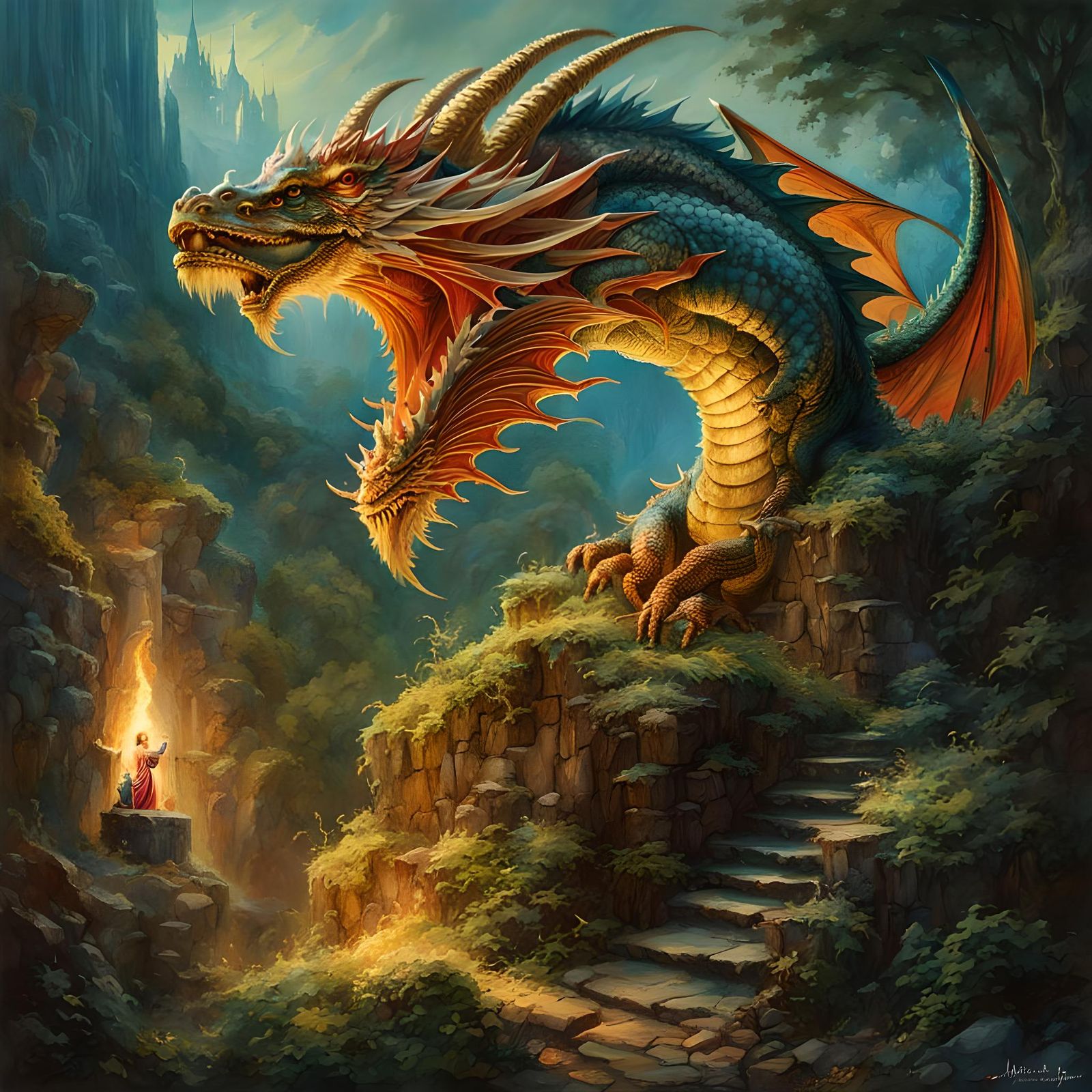 Dragon's Lair: A Fantasycore Renaissance Painting