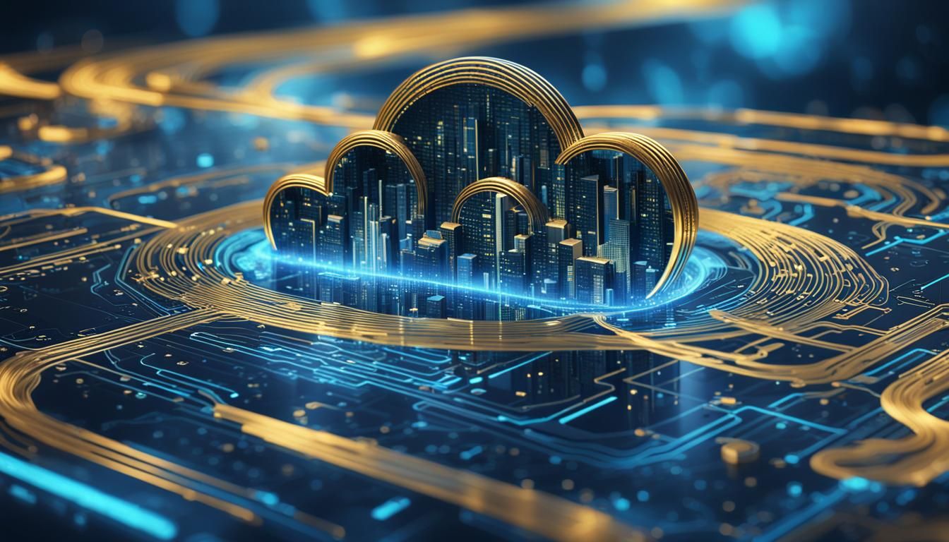 Futuristic Hologram Cloud Icon in Generative AI Style