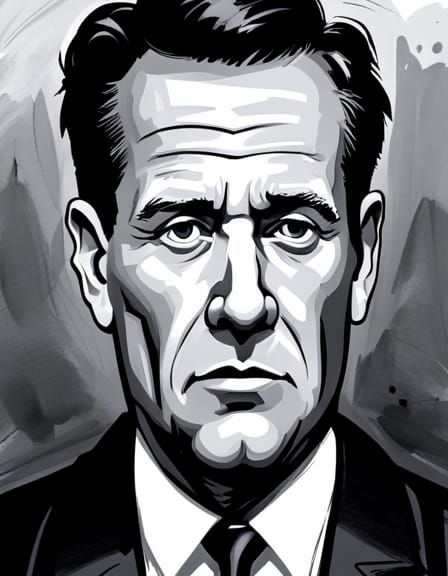 Exaggerated Caricature Portrait of Ron Desantis in Cartoonis...