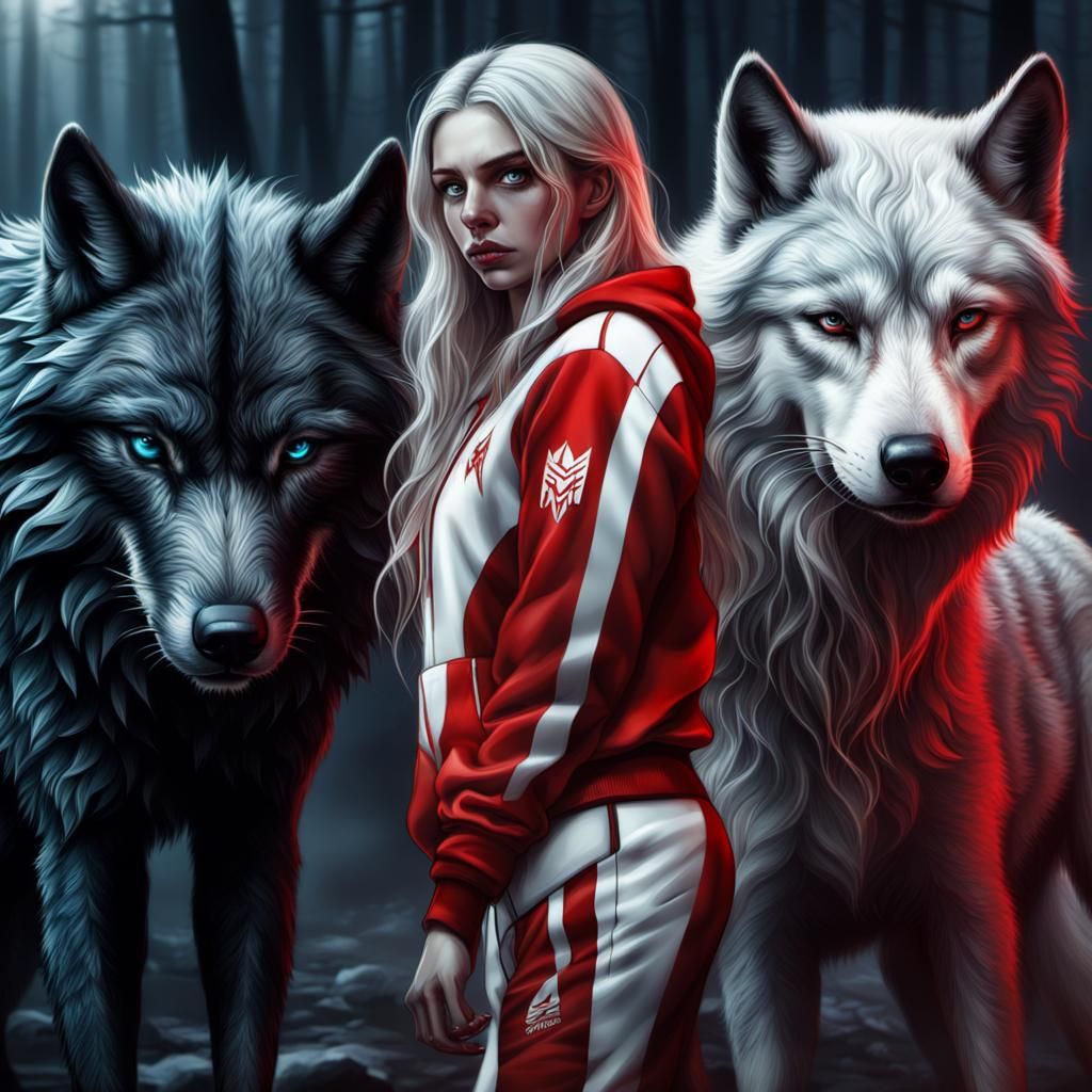 Wounded Teen with Wolf: Epic Digital Matte Painting