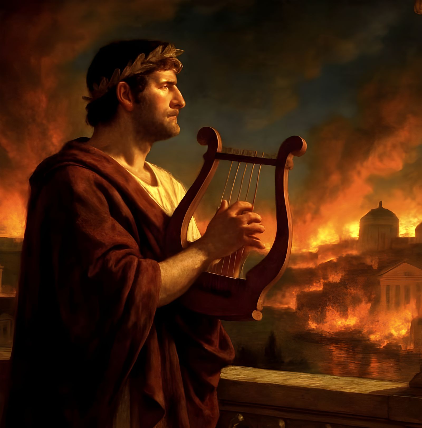 Nero strums the lyre as Rome burns