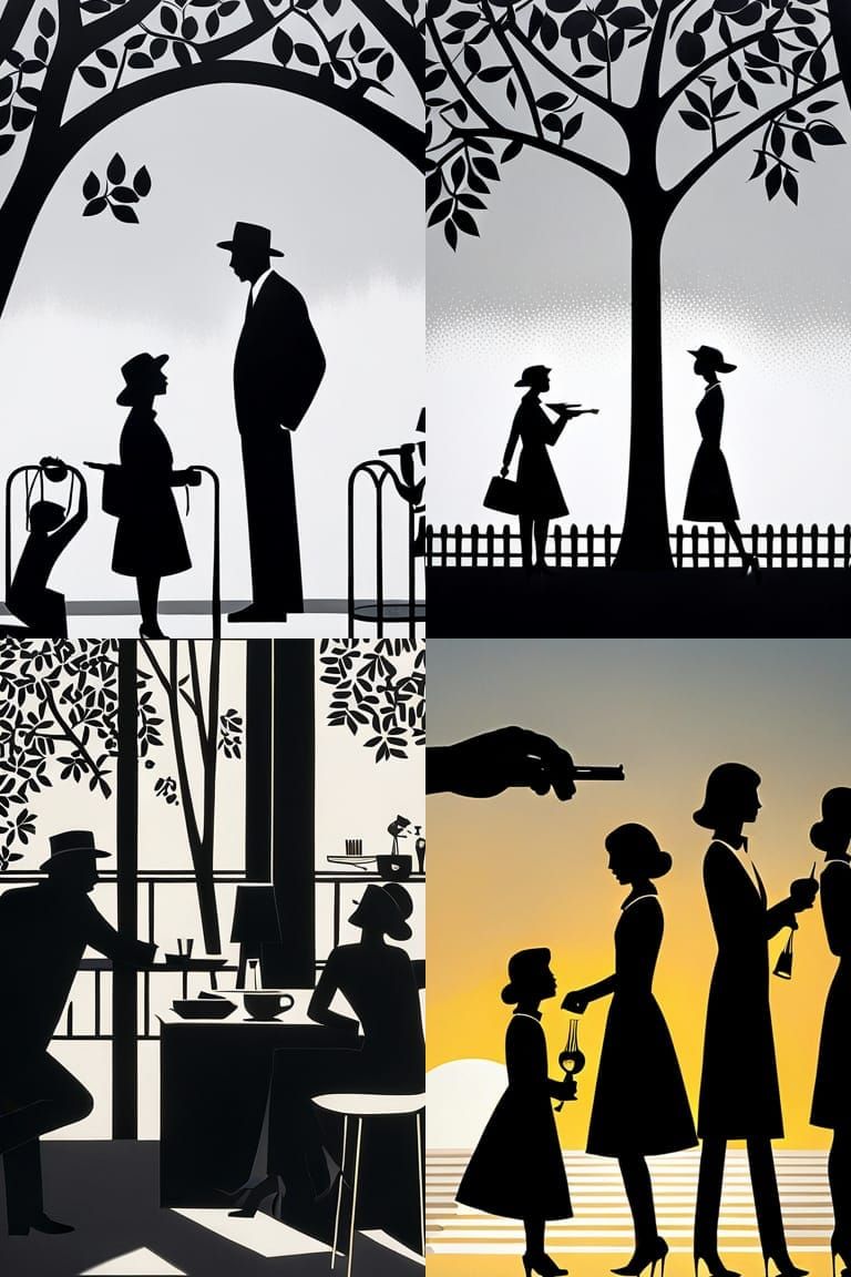 Gerd Arntz Inspired Figure in Woodcut Style