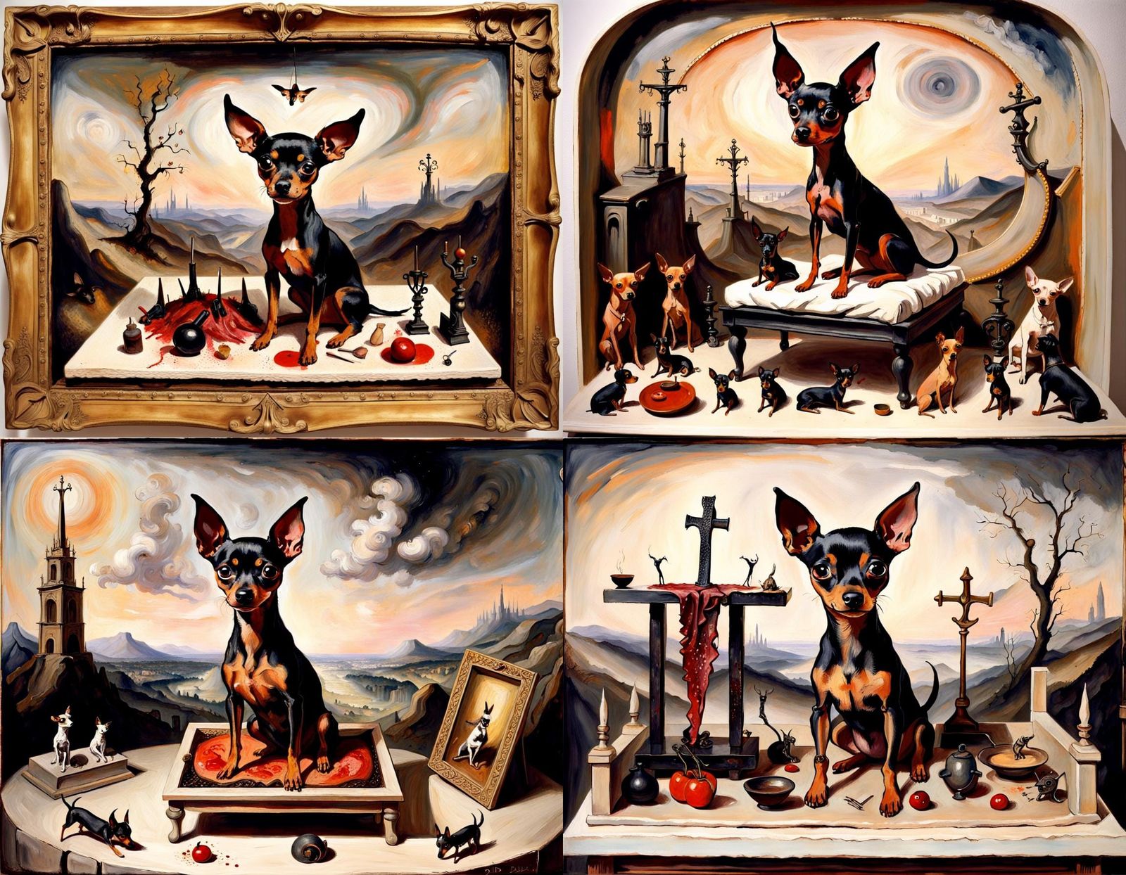 Homunculus Sacrifice in Romantic Surrealist Style