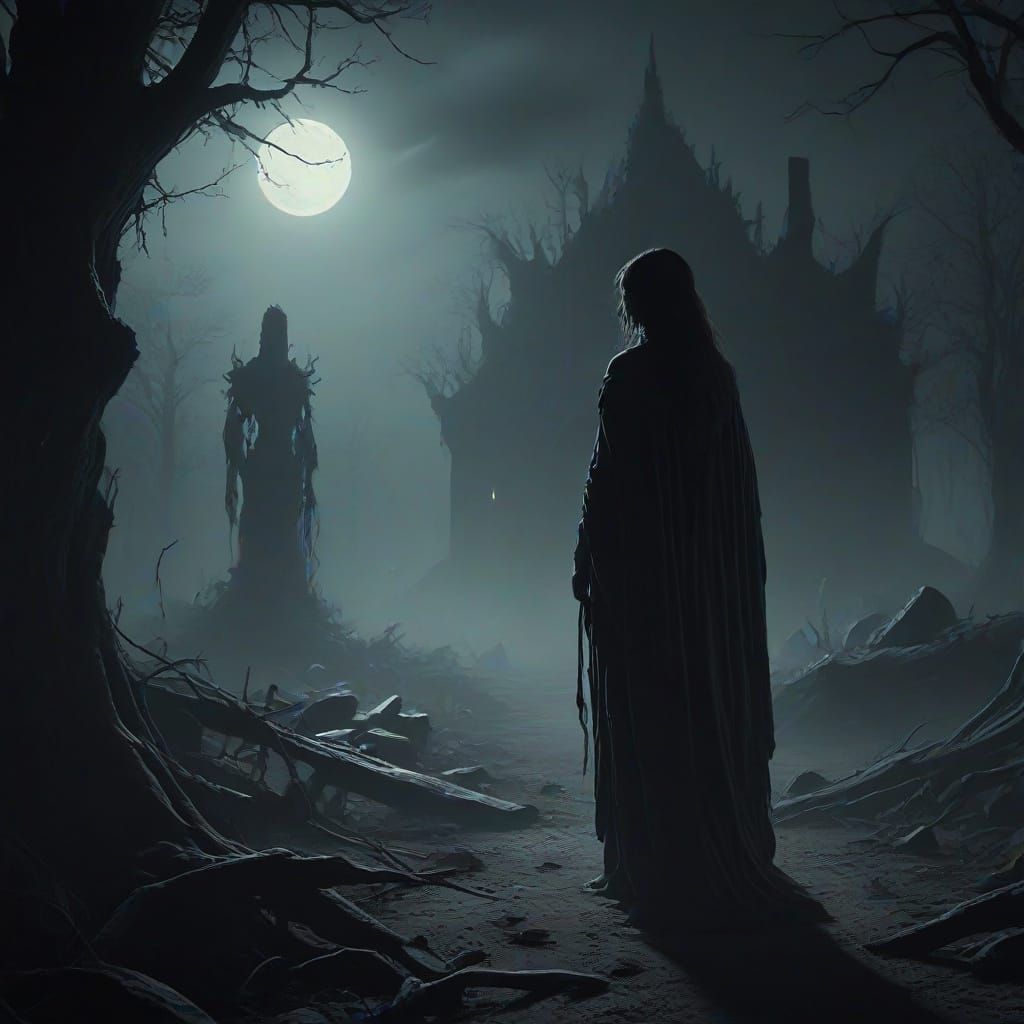 Terrifying Banshee Emerges from Desolate Graveyard