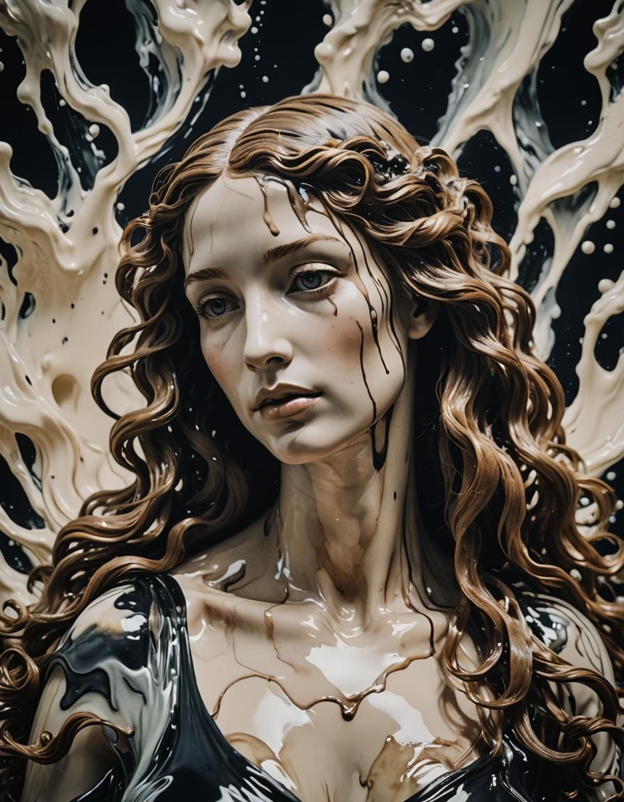 Venus Made of Melting Ink: A Cinematic Still