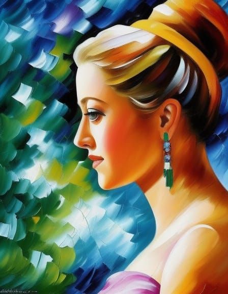 Colorful Portrait in Impasto Style