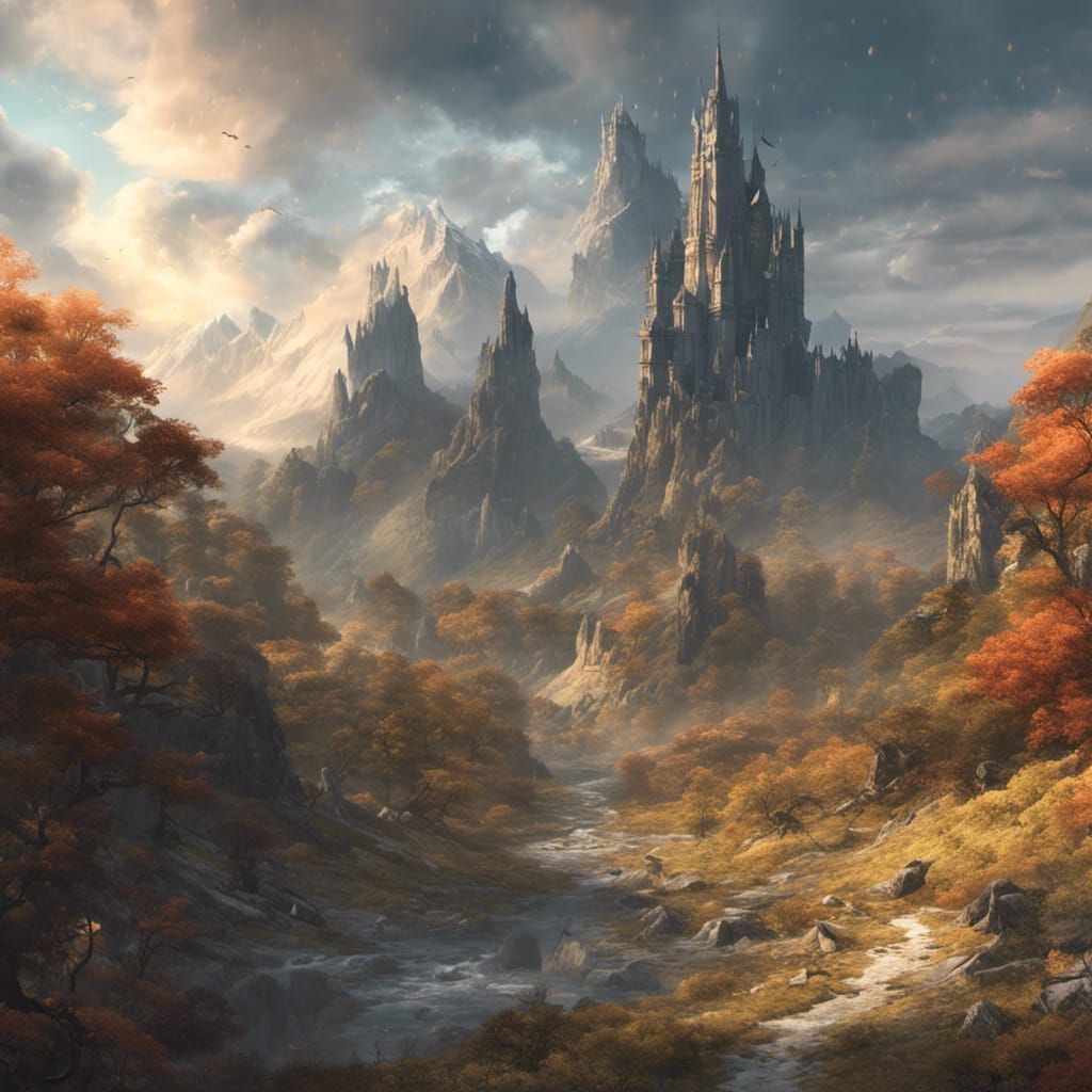Beautiful misty mountain landscape a masterpiece, 8k resolut...