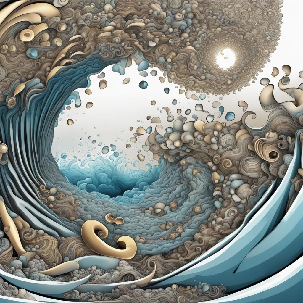 Surreal Washed Away Treasure: Abstract Vector Art