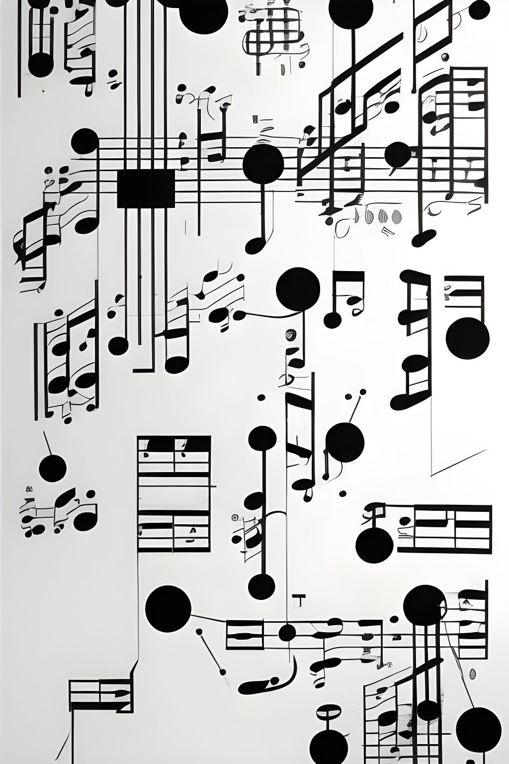Complex Graphic Music Notation in Black and White