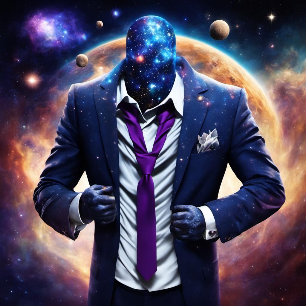 Cosmic Being in Suit: Universe Personified