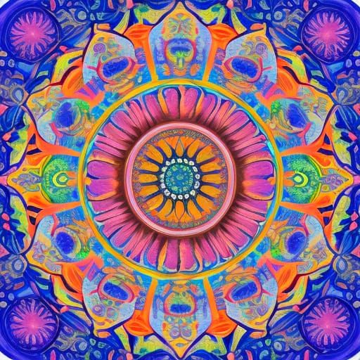 Gouache Mandala Impressionist Masterpiece