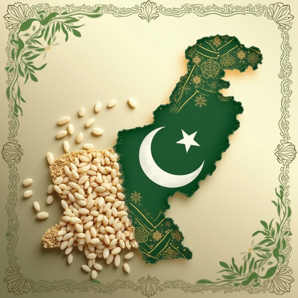 Premium Basmati Rice with Pakistani Cultural Elements