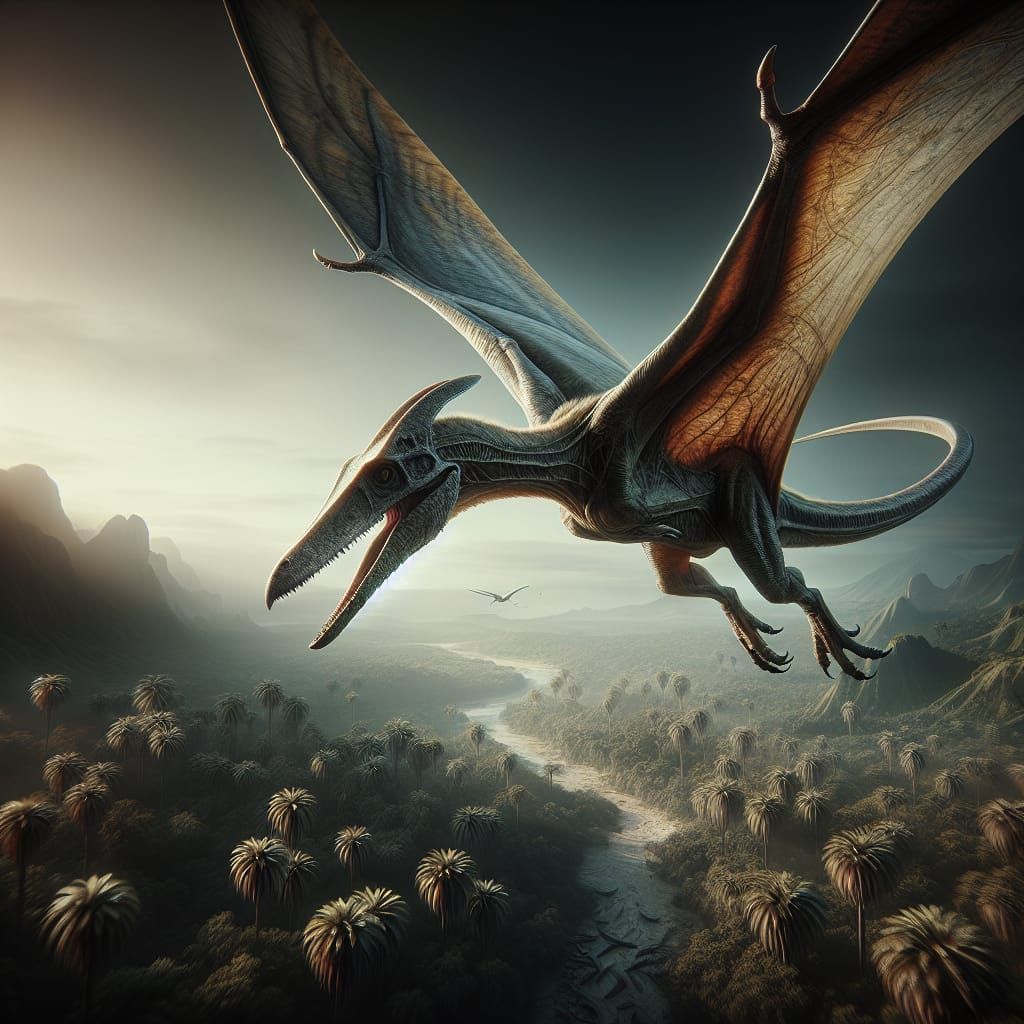 Hyperrealistic Pterodactyl in Sharp Focus
