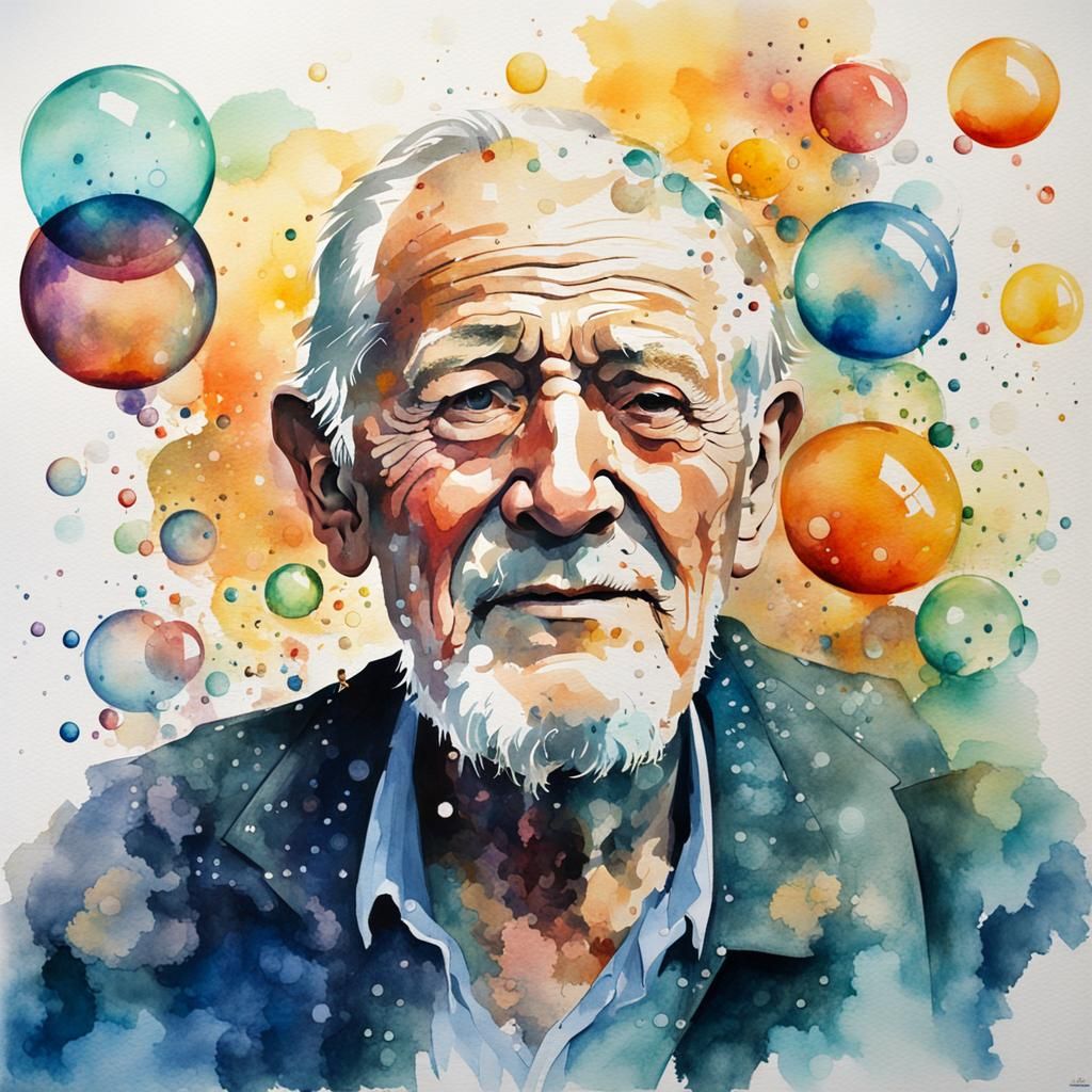 Watercolor Portrait: An Old Man's Memories