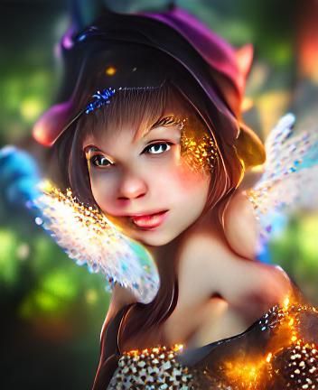 Enchanting Fairy with Bokeh Effect, HD Digital Art