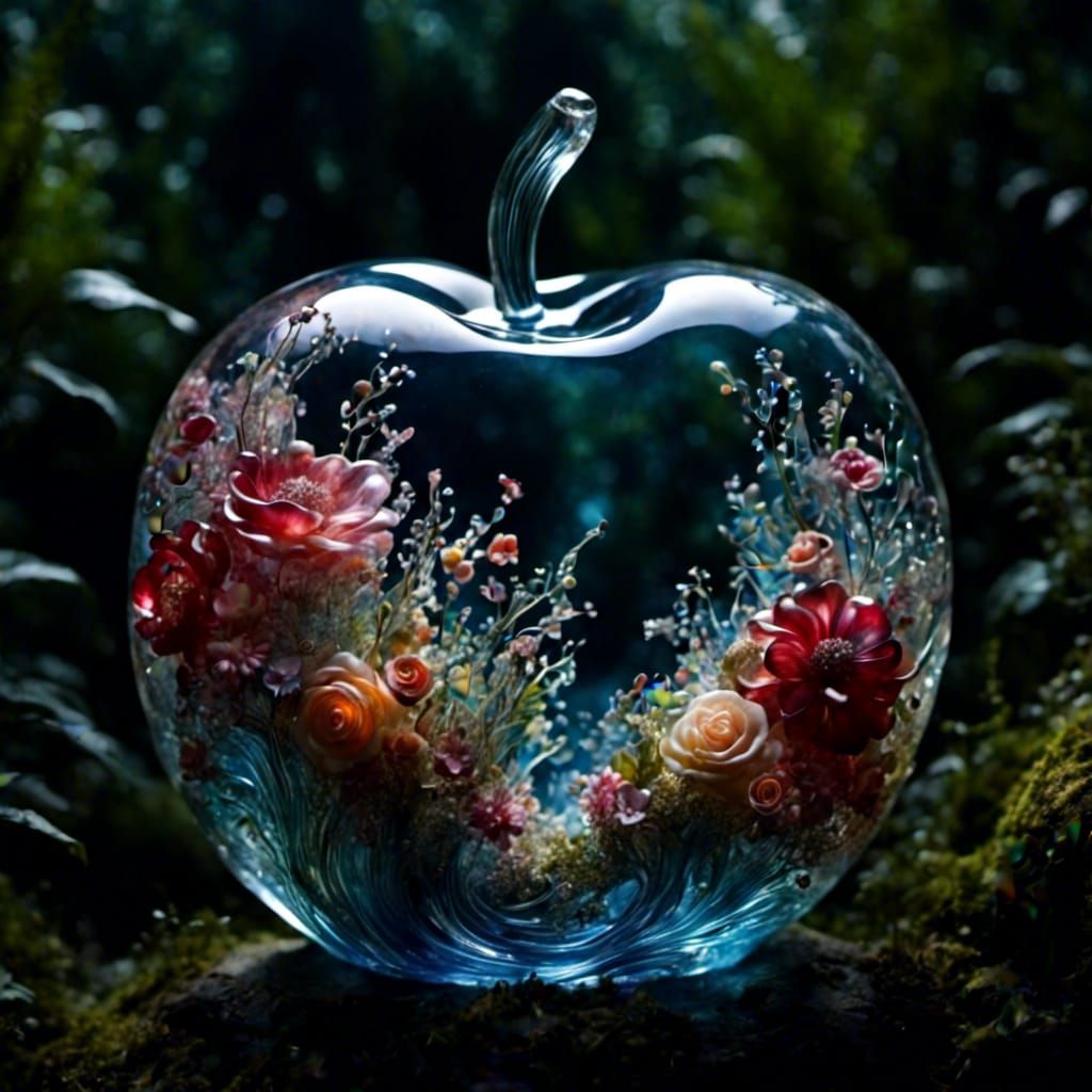 Glass Apple with Ocean Dreamscape
