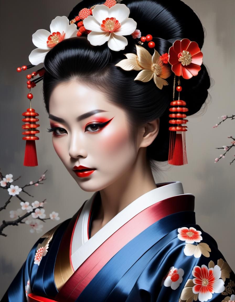 Elegant Geisha: A Captivating Cinematic Portrait