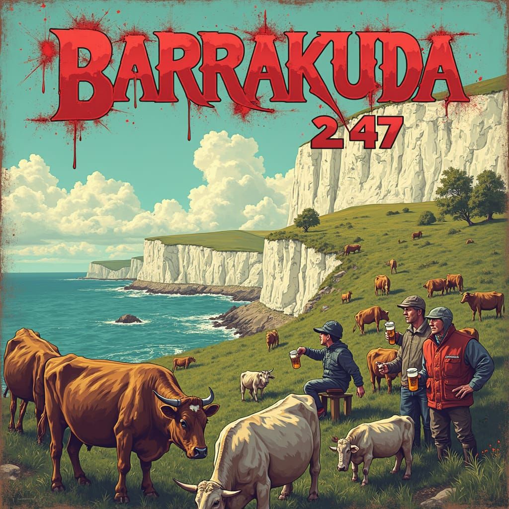 Barrakuda247 Metalcore Logo on White Cliffs of Dover