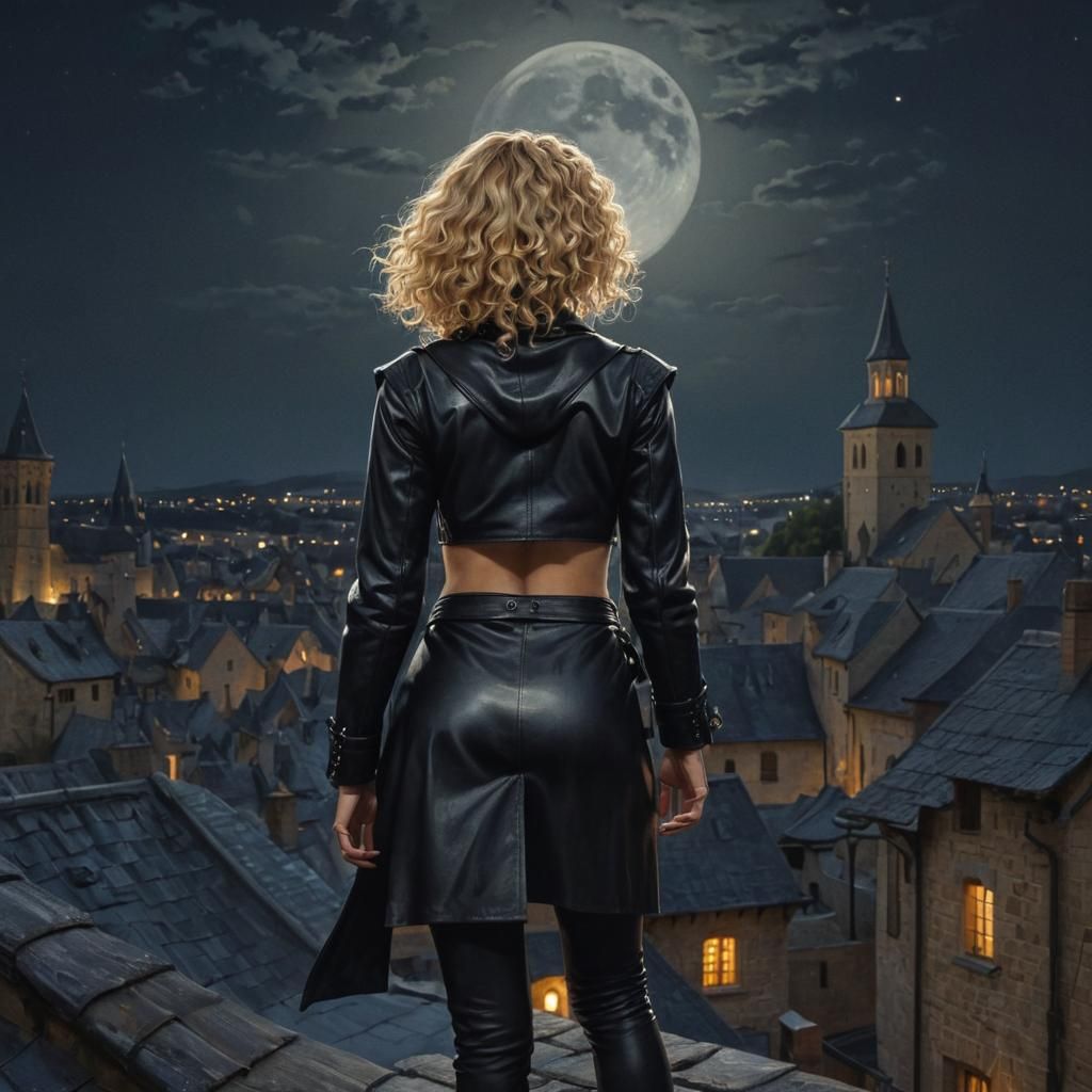 Thief on Medieval Rooftops in Gurney Style