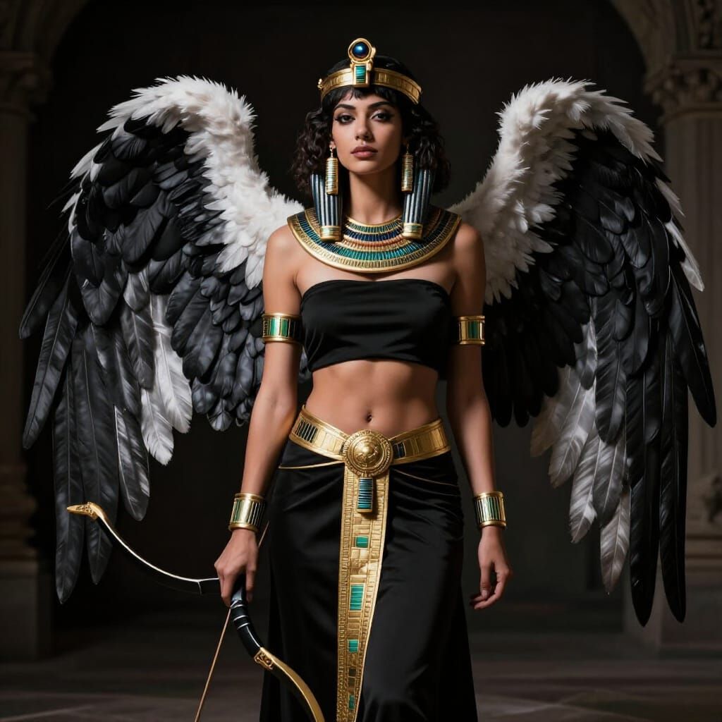Egyptian Angelic Warrior in Chiaroscuro Style