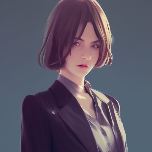 Stylish Girl in Open Blazer: Arcane Style Portrait