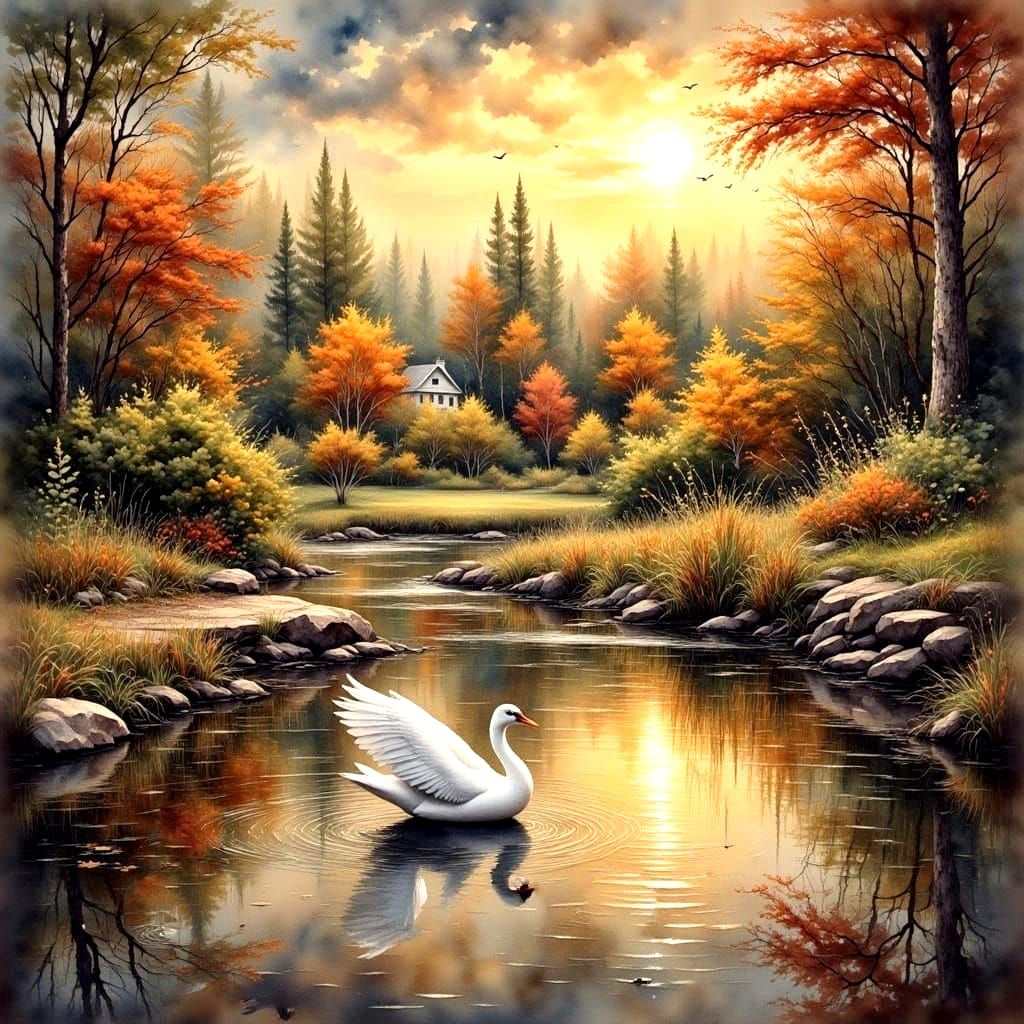 Ethereal Visitor in Antique Watercolor Style