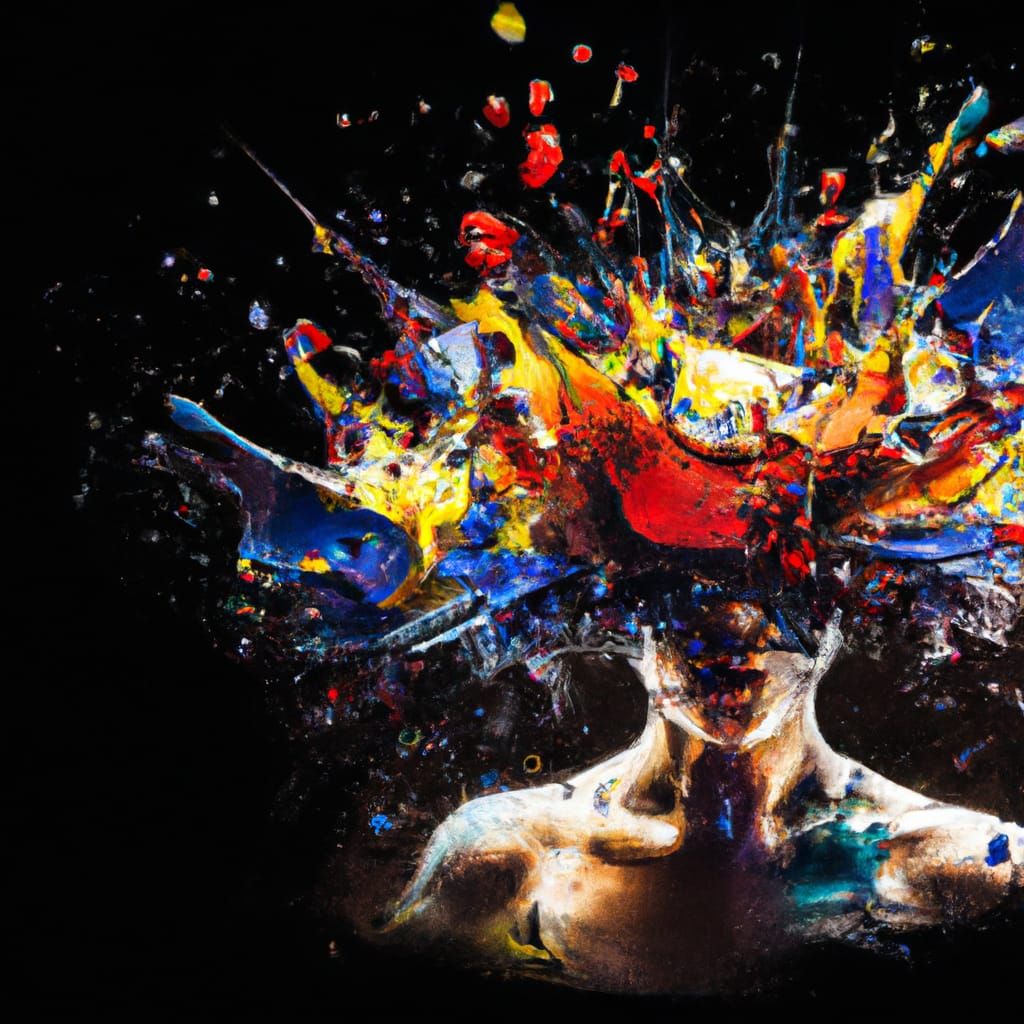 Ink Splash Crown of Thorns: Female Portrait