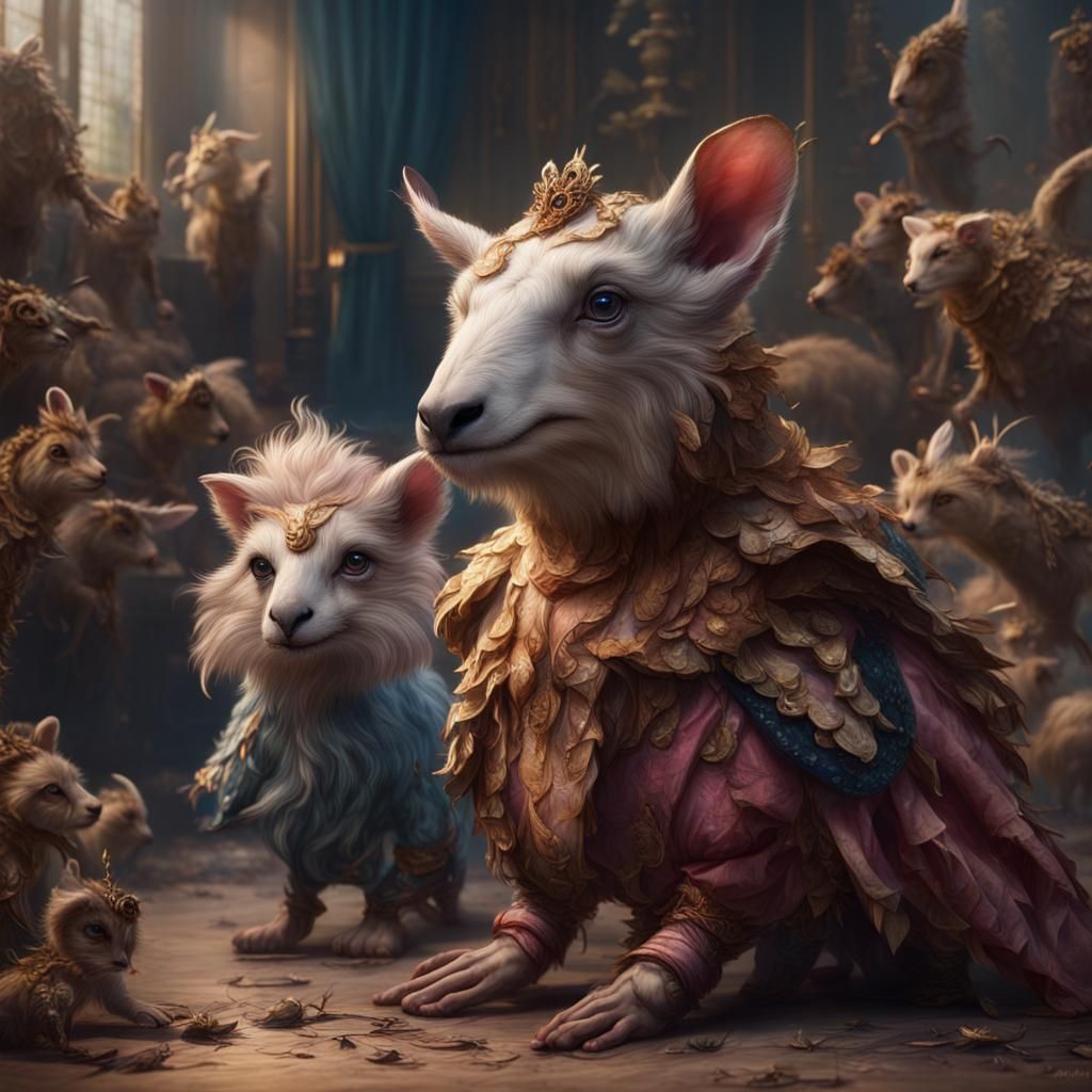 Fantastical Animals Wearing Ballet Shoes: Detailed Matte Pai...