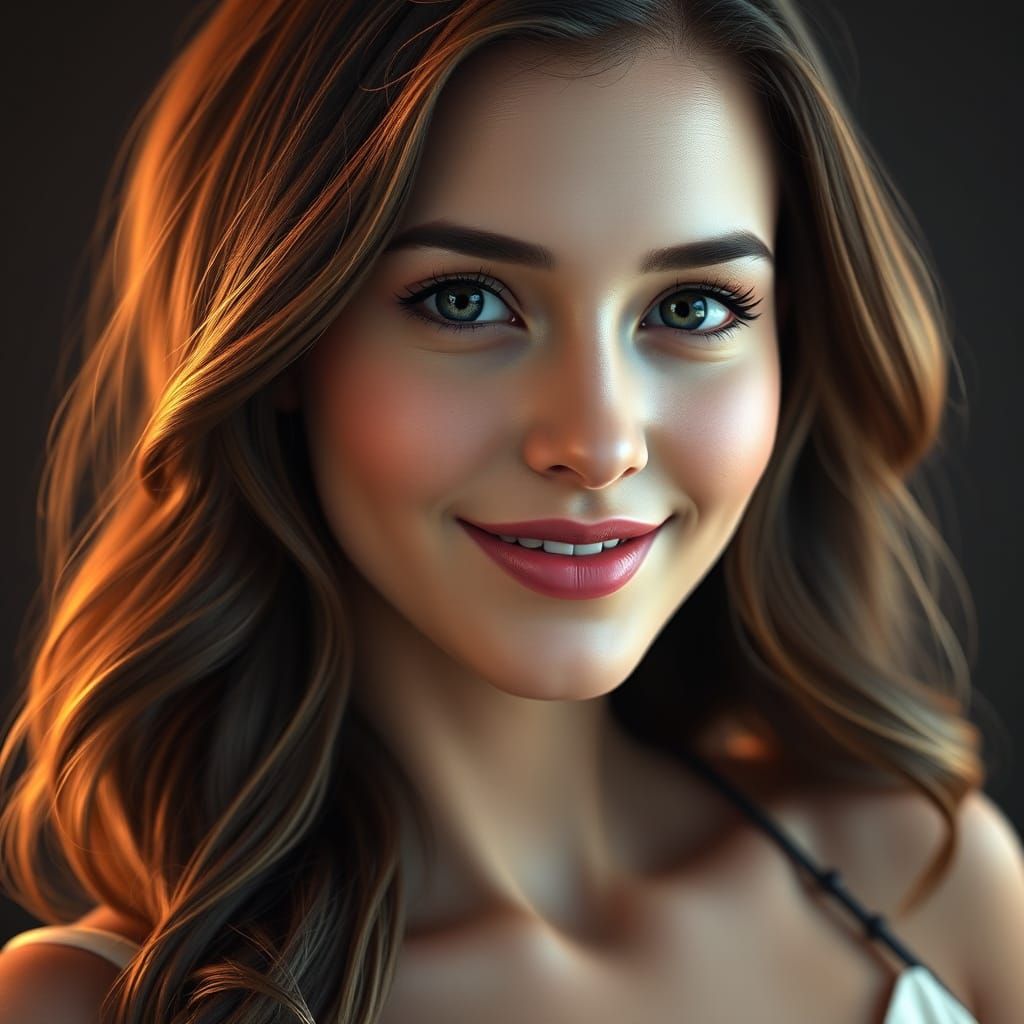 Elegant European Woman in Art Nouveau Style