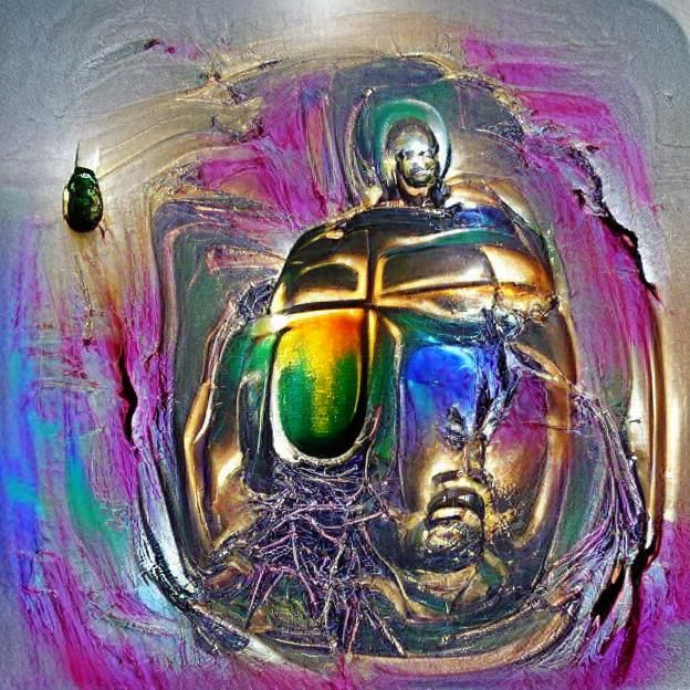 Abstract Iridescent Scarab Beetle Buddha