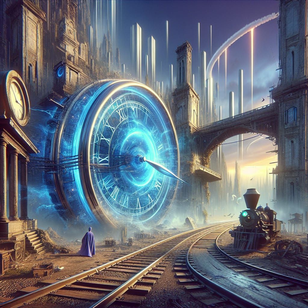 Ethereal Time Travel Odyssey in Fantasy Art Style