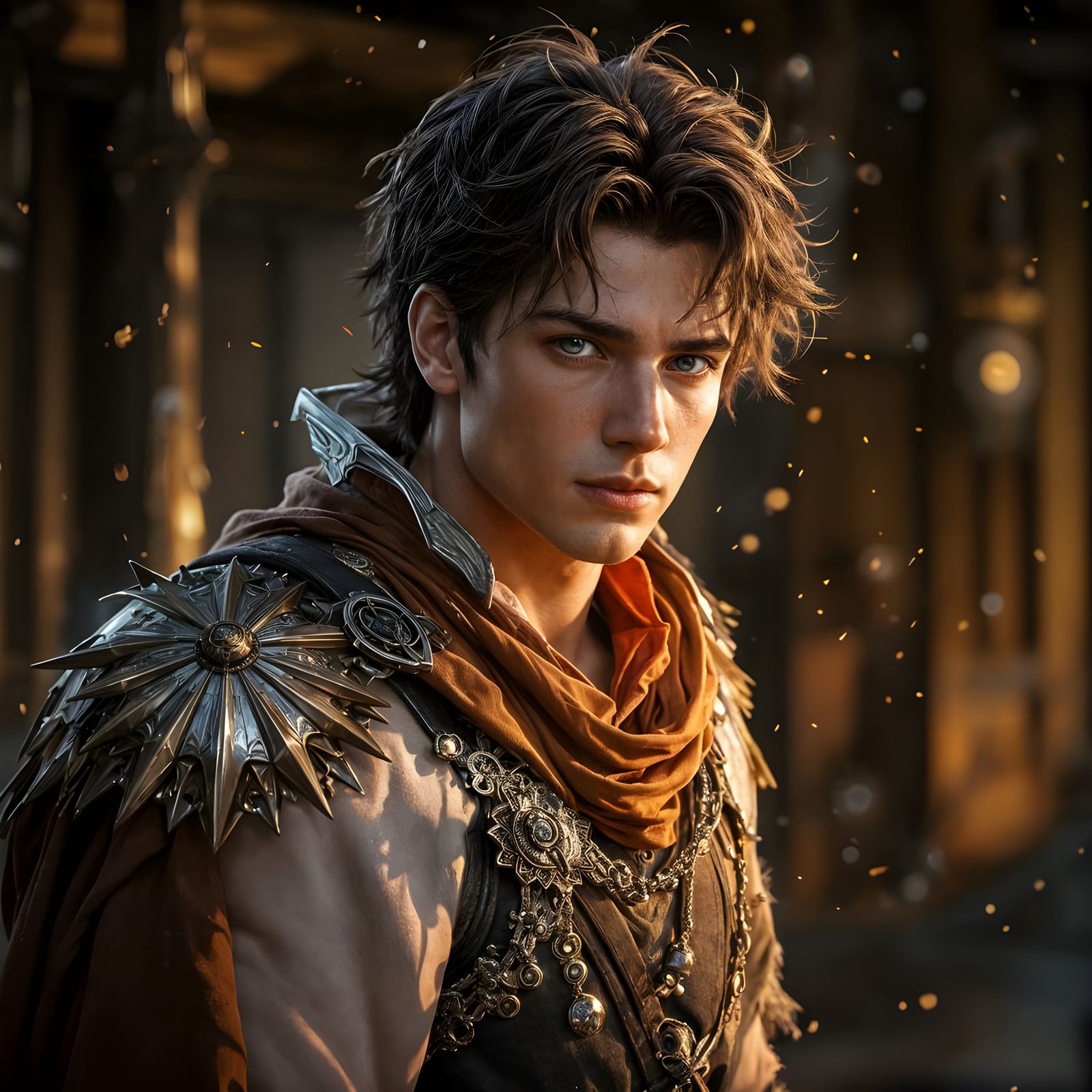 Fantasy Swordsman Portrait in Dynamic Lighting