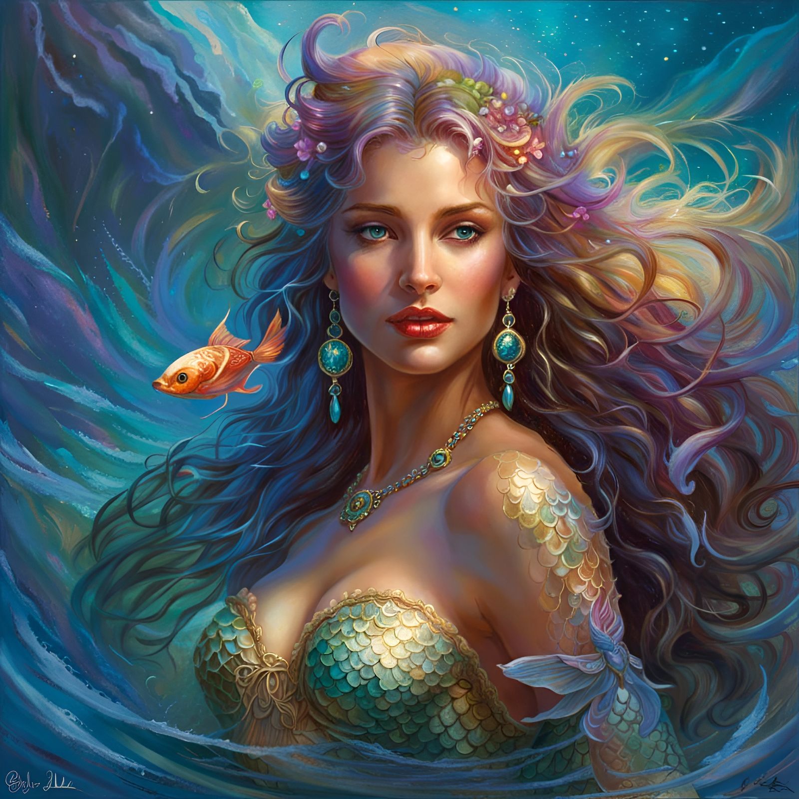 Beautiful Mermaid under the Sea