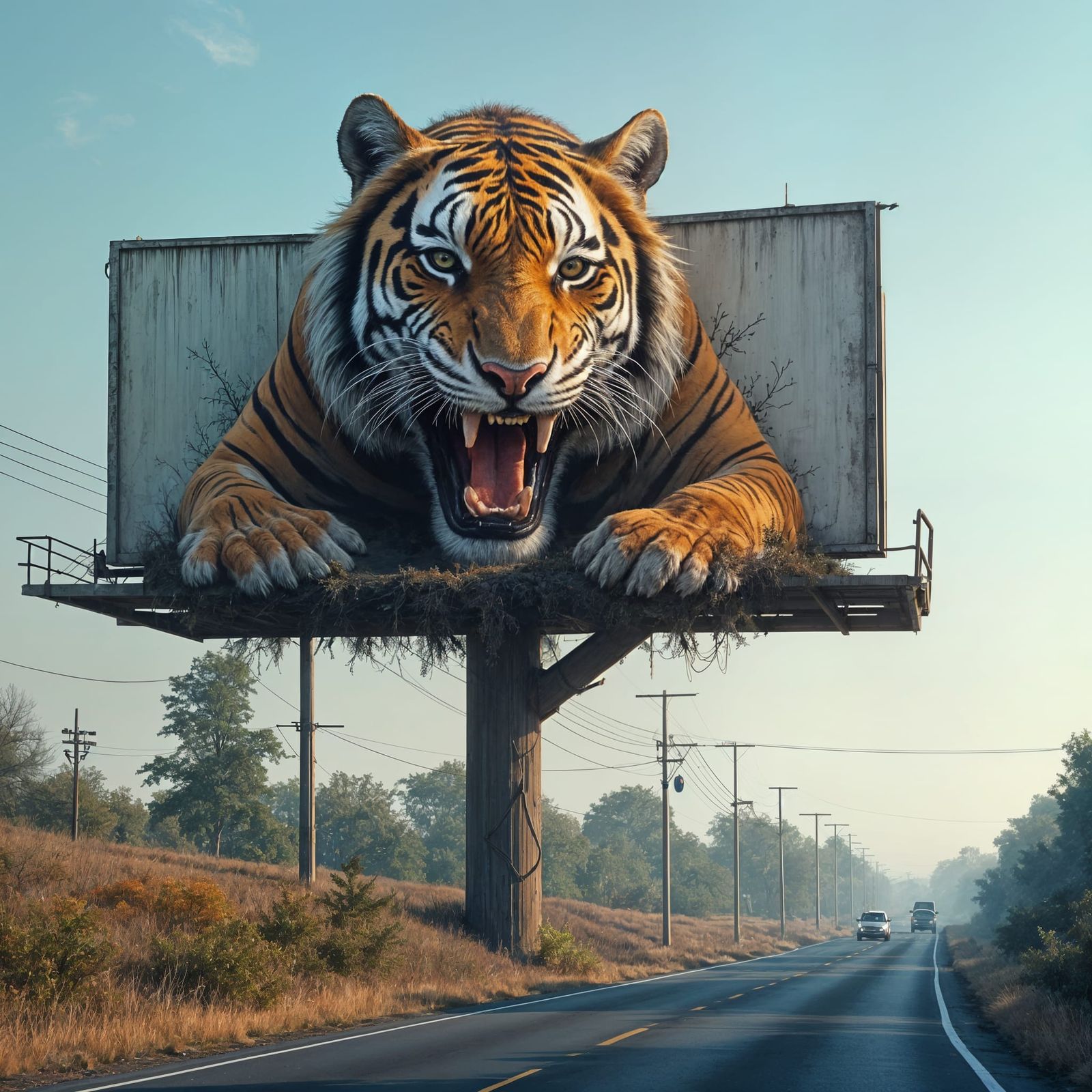 Welcome to the wild animal park billboard on the side of the highway