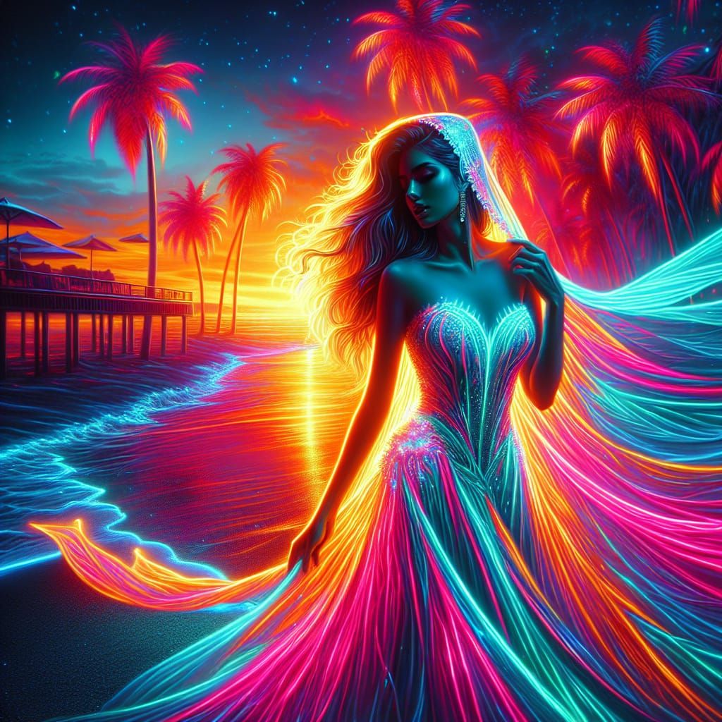 Glowing beach