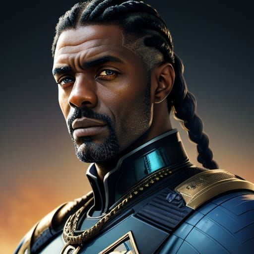 Idris Elba as Vulcan Warrior God in Sci-Fi Portrait