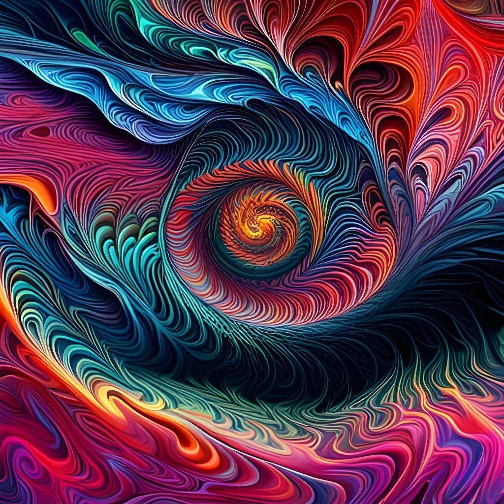 Psychedelic Iridescent Maelstrom in Fractal Style