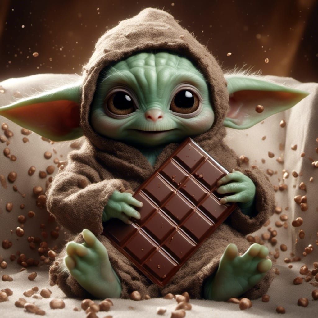 "Grogu tries Chocolate"